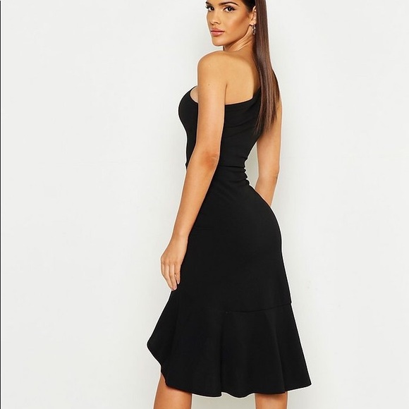 White One Shoulder Midi Dress - Picture 3 of 4